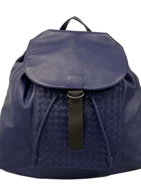 Bottega Veneta Backpack Intrecciato Navy Leather main image 12